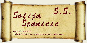 Sofija Staničić vizit kartica